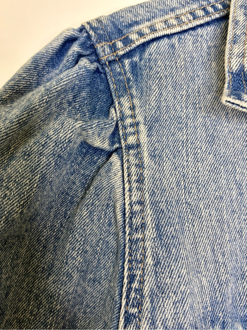 Gap Puff Sleeve Denim Jacket XL Medium Wash Statement Sleeve - Picture 5 of 11